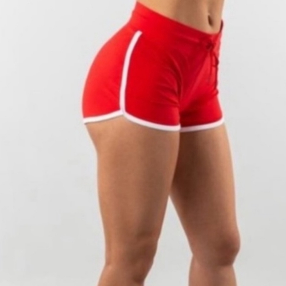 Alphalete red curve shorts
